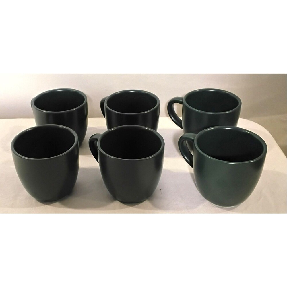 Hasense Espresso Cup Set of 6 Demitasse Cups with Handle Dark Green